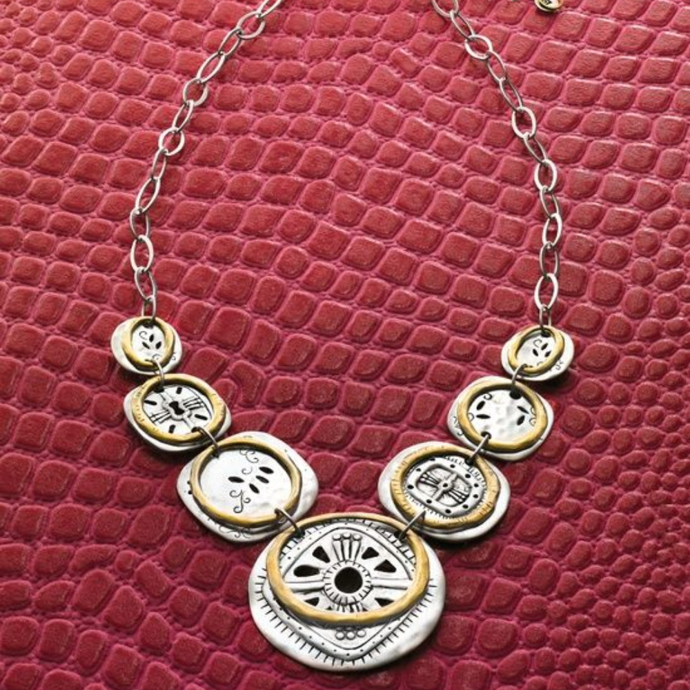 Silpada Bohemian Necklace .925 Sterling Silver Chain with Brass
